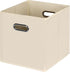 Black Foldable Storage Cubes Bins, Fabric Storage Box Organizer with Dual Handles for Home Organizer (Creamy-White)