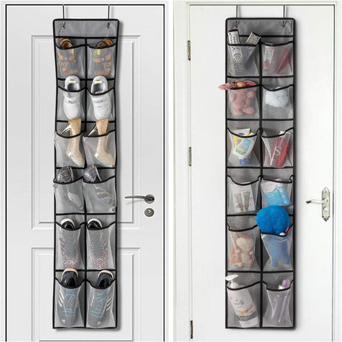 KEEPJOY Over The Door Shoe Organizer 2 Pack, Mesh Pockets Hanging Shoe Rack with Hooks