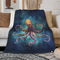 Octopus Fleece Throw Blanket Lightweight Super Soft Flannel Bed Blanket Perfect Home