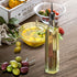 DLD 16oz Glass Olive Oil Bottle Dispenser - Oil and Vinegar Cruet with Pourers, 473ml