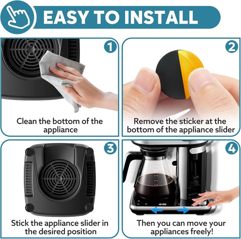 16 PCS Appliance Sliders for Kitchen, Self-Adhesive Small Accessories, Easy Moving & Space Saving Must-Have Gadgets