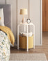 TB01BWN092 TUTOTAK Small Side Table, Round End Table, Night Stand, Bedside Table, Sofa Table with Storage Basket