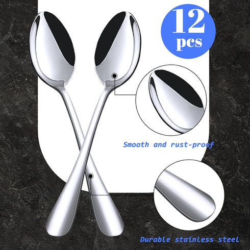 HANSGO 12PCS Mini Stainless Steel Demitasse Espresso Spoons, 4.9 Inch for Tea, Cake, Dessert, Ice Cream
