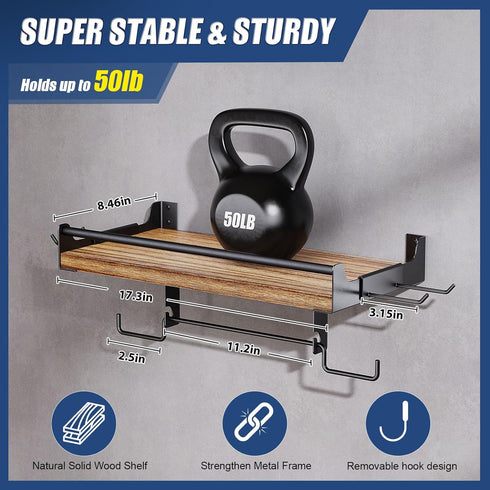 4 Garage Paper Towel Holder Wall Mount, Wooden Paper Towel Holder with Shelf for Kitchen Garage Quick Clean Station