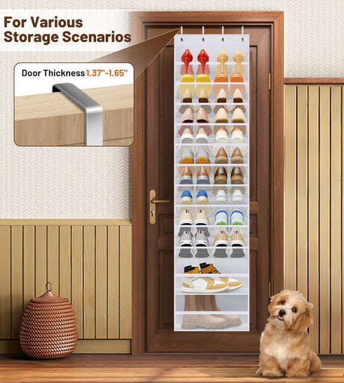 12 Closet 24 MISSLO Tier Over the Door Shoe Organizer Large Capacity Hanging Shoe Rack for Storage Narrow Sneaker