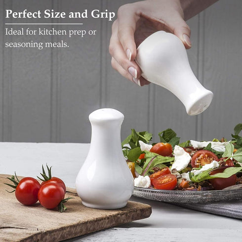 WM Bartleet & Sons 1750 Traditional Porcelain Salt & Pepper Pot Shaker Cruet Set, 13cm – White