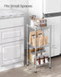 3-Tier 3 ULGR103E01 SONGMICS Bathroom Shelf, Storage Rack for Small Space, with PP Shelf Liners, Removable Hook