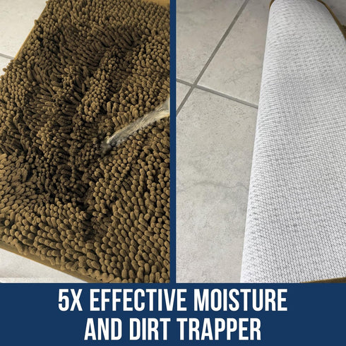 Muddy Mat Chenille Bathroom Rugs, Quick Dry Microfiber Non Slip Washable Bath Mats for Bathroom, Kitchen, Shower Floor
