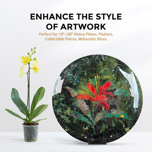TR-LIFE 3 Pack 10 Inch Large Plate Stands, Metal Holder + Picture Frame Stand for Tabletop Art