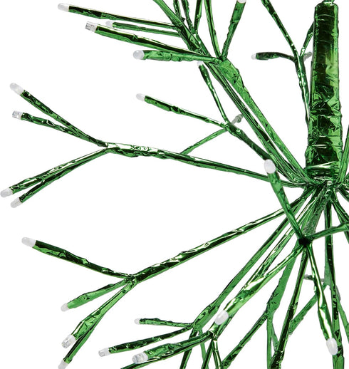 Alpine Corporation 16"H Indoor Holiday 3D Snowflake Ornament - LED Lights, Green Christmas Decoration