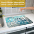 Blue Grey Dish Drying Mat, 18x24 Inch Absorbent Heat Resistant Pad for Kitchen Countertop