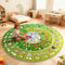 Kids Educational Area Rug for Playroom, 47x47'' Round ABC Alphabet Animals Fruits