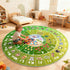Kids Educational Area Rug for Playroom, 47x47'' Round ABC Alphabet Animals Fruits