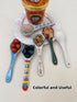 heart & home Ceramic Spoon Set of 6, Colorful Deep Round Soup Spoons, Ceramic Serving Spoons, 6.5'' Inches