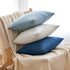 MIULEE Pack of 2 Decorative Linen Burlap Pillow Covers - Coastal Farmhouse Boho Accent Pillowcases 16x16 Inch Light Blue