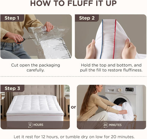 21 Inches, Bedsure Queen Mattress Topper - Extra Thick Mattress Pad Cover with Deep Pocket fits up to Soft Pillow Top