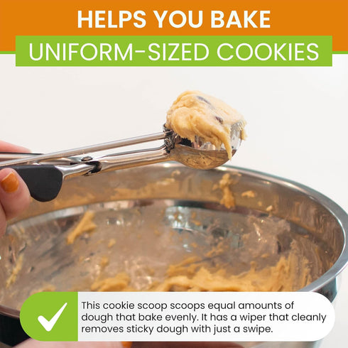 Spring Chef Small 1 Tablespoon Stainless Steel Cookie Scoop for Baking - #60 Cookie Dough Scoop with Trigger Release -