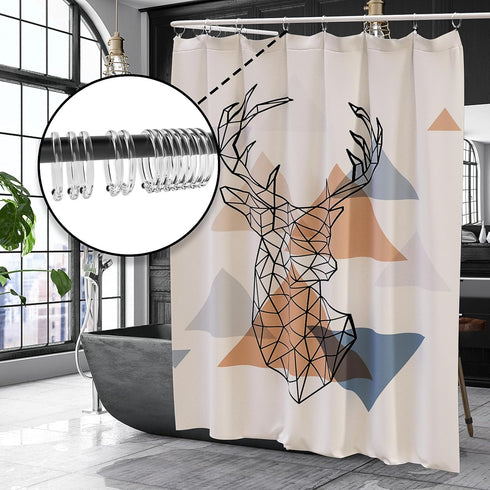 Qulable 12 Pack Shower Curtain Rings - Plastic O-Shaped Hooks Glide Easily on Bathroom Rod (Clear)