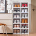 6-Tier Closet Nicunom Foldable Shoe Rack Organizer, Shoe Storage Box Collapsible Plastic Shoe Shelf Clear Shoe Boxes
