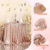 PartyDelight Round Sequin Tablecloth 50 inch Rose Gold for Wedding, Birthday, Bridal, Baby Shower Decorations