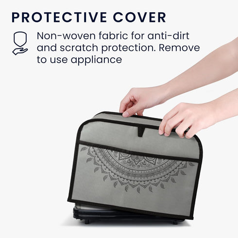 kwmobile Cover for 2 Slice Toaster - Compatible Toaster Cover - Indian Sun Grey