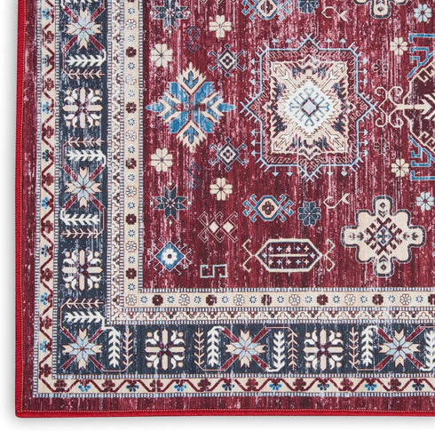 Nourison Fulton Tribal Red Area Rug, 2' x 3', Easy Cleaning, Non-Shedding, Bedroom, Living Room, Dining Room, Kitchen