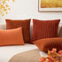Kevin Textile Set of 2 Fall Pillow Covers, Solid Supersoft Corduroy, Burnt Brick, 18x18 Inch
