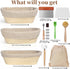 Set of 3 Lokeisna Sourdough Bread Baking Supplies, Sourdough Starter Kit, Bread Proofing Basket & Tools