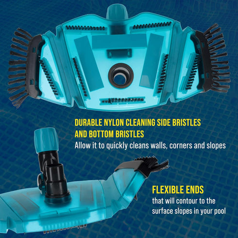 14" Swimming Swimming U.S. Pool Supply Professional Rectangular Weighted Super Flexible Pool Vacuum Head with Side