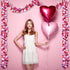 Janinka 6 Pcs Valentine's Day Tinsel Garland, 39ft Red and White Heart Metallic Decor for Wedding Party