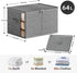Large Clothes Storage Bins with Sturdy Frame, Foldable Organizer Box for Blankets, Seasonal Clothes, Comforter