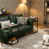 Vovonusy ET-YB-GY1 Wood Pedestal Small Sofa Side Table for Couch, Tall Nightstand, C Shaped End Table, TV Trays