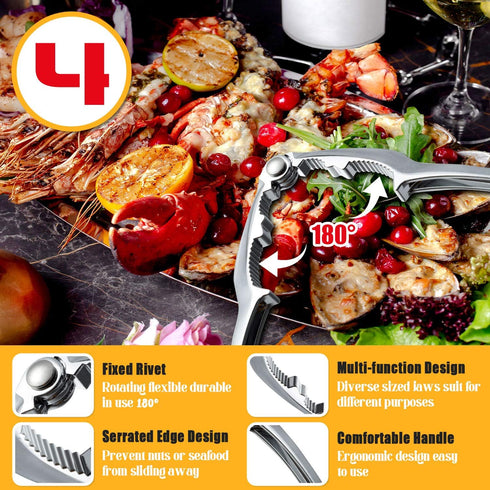 20 5 15 Set, Pcs Crab Crackers, Crab Cracker & Seafood Needles, Stainless Steel Seafood Crackers, Lobster Crabs Leg