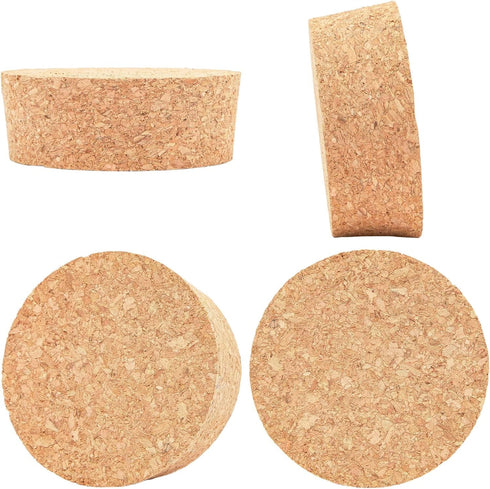 Juvale Large Tapered Cork Pucks & Plugs - Size #48, 3-Pack, 3.48 x 3.27 x 1.29 in Wide Cork Stopper for Sealing Jars &