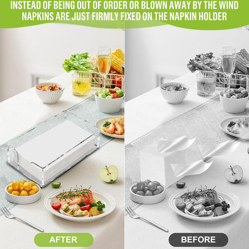 8.5x4.9x2.4 inches Fengzhe Acrylic Guest Towel Napkin Holder, Clear Bathroom Paper Hand Towels Storage Tray, Disposable