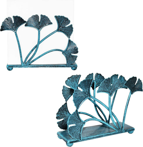 Set 2 OwlGift of Modern Ginkgo Leaves Design Napkin Holder, Metal Paper Napkin Storage for Kitchen, Stylish Paper Towel