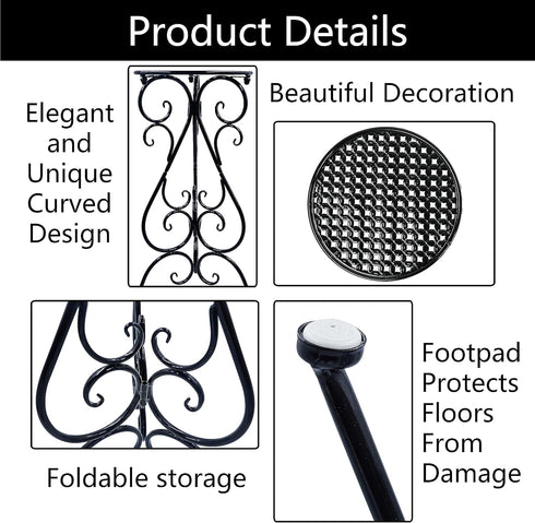 22.5 Inch Black(1 Pack) NAKUPE Metal Plant Stand Indoor Outdoor, Single Flower Pot Stands Tall, Planter Pedestal Holder