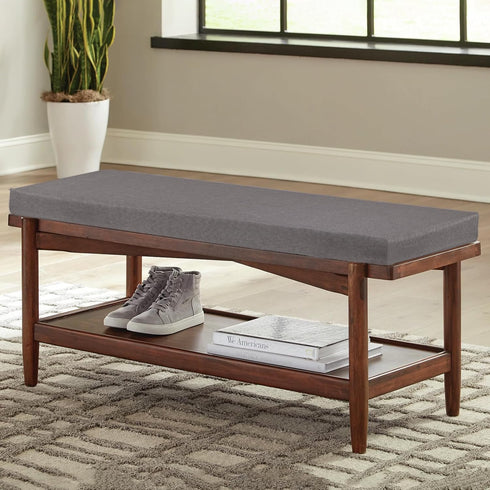 Navenwelle 32x12x2 Linen Bench Cushion, Strengthen Breathable Indoor Seat Cushions, High-Density Bench Pad