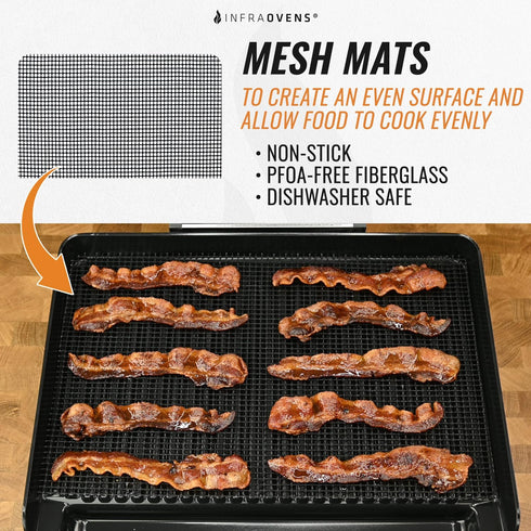 Reusable Mats for Ninja Sizzle Indoor Grill & Griddle GR101, Non-Stick Electric Appliances Accessory Set by INFRAOVENS