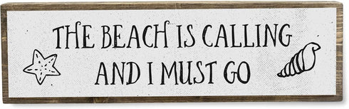 Beach Wood Signs, Medium - Wood And Metal, The Beach Is Calling And I Must Go