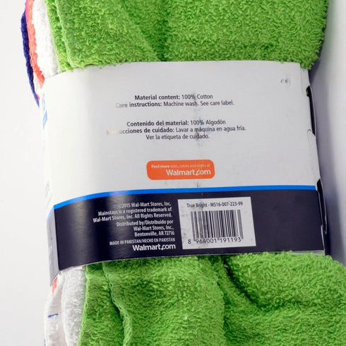 Mainstay 18 Pack S Assorted Cotton Terry Thin Washcloths Rags (NPWGO)