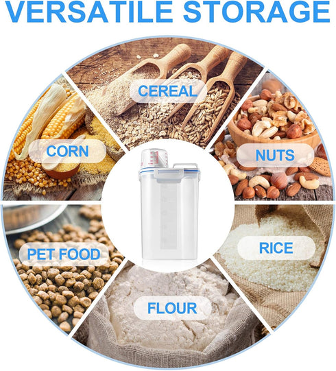 TBMax Rice Storage Container - 5 Lbs Flour Container with Measuring Cup, Airtight Dry Food Bin for Kitchen Pantry