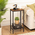 BF03DH01 HOOBRO Tall Side Table, Industrial End Telephone Table with Adjustable Mesh Shelves, Small Tall Night Stand