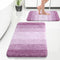 OLANLY Luxury Bathroom Rug Set 2 Piece, Soft Absorbent Microfiber Non-Slip Striped Bath Carpet, Machine Wash Dry,