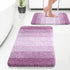 OLANLY Luxury Bathroom Rug Set 2 Piece, Soft Absorbent Microfiber Non-Slip Striped Bath Carpet, Machine Wash Dry,