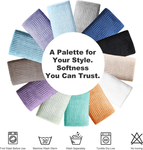 Set Pack 12 4 4 4 Belista Towel of Family Towels, Bath Towel, Hand Towels, Washcloths - MicrofiberTowels Quick Dry