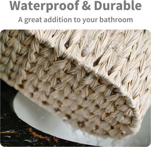 GRANNY SAYS Toilet Paper Storage, Bathroom Organizer for 6 Mage Rolls, Wicker Storage Basket Free Standing, Toilet