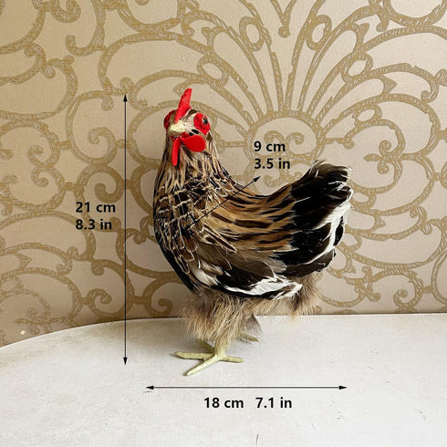 LWINGFLYER Artificial Feather Hen Chicken Statue Ornaments DIY Craft for Home Wedding Easter Decoration Farm Garden