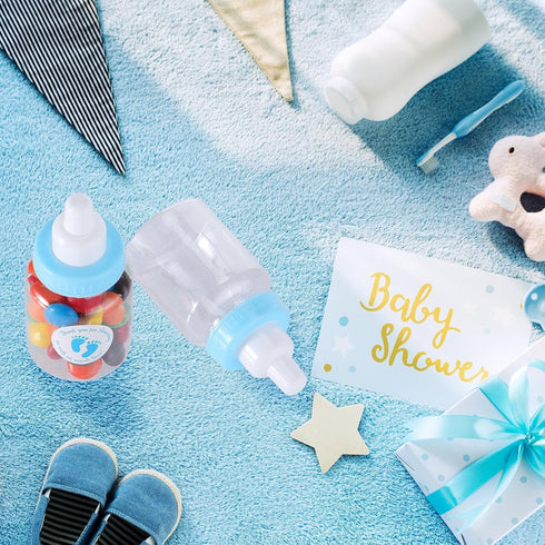 48 1.5 3.5 Inch Tondiamo Pcs Blue Baby Shower Mini Bottle Favors x Baby Shower Candy Jar Mini Milk Bottle Party Favor