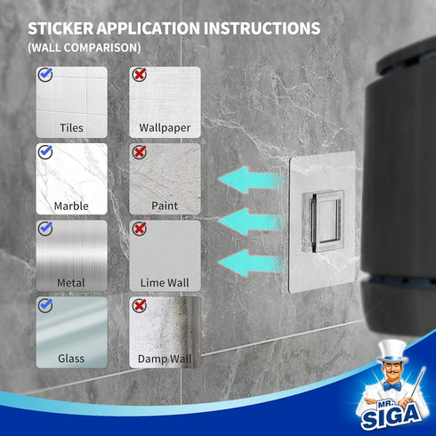 1 Pack MR.SIGA Toilet Bowl Brush and Holder, Durable and Flexible Bristles, Wall Mounted Toilet Brush for Bathroom